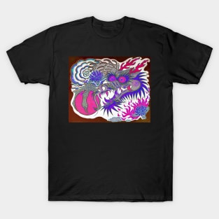 Neon Dragon With 4 Elements Variant 13 T-Shirt